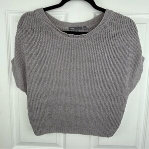 Vince gray open knit sweater top XS